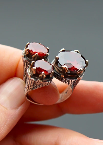 925 Ayar Gümüş Otantik Kadın Yüzük sy00095 - Resim 3