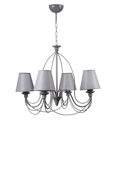 Lumexx BERFİN 4 LÜ GRİ HASIR GRİ ABAJRULU AVİZE - Resim 2