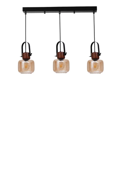 Lumexx MASAL 3 LÜ SIRALI SİYAH BAL CAMLI SARKIT - Resim 2