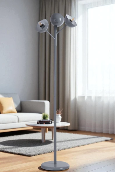 Lumexx KÜRE 3 LÜ GRİ LAMBADER METAL BAŞLIKLI ürün görseli