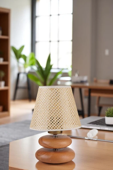 Lumexx MARS NATUREL PETEK ABAJURLU MASA LAMBASI ürün görseli