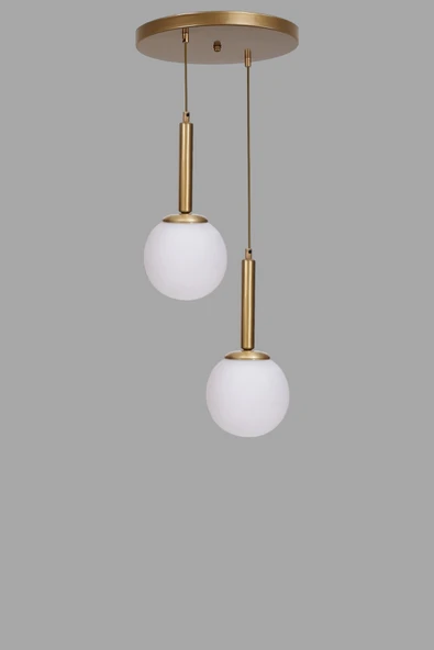 Lumexx SEZGİ 2 Lİ TEPSİLİ ESKİTME BEYAZ CAMLI SARKIT - Resim 3