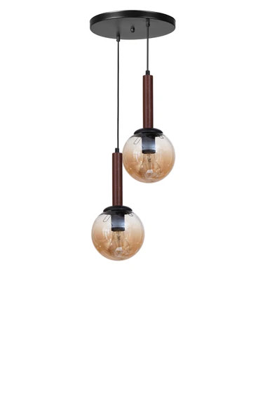 Lumexx IŞIL 2 Lİ TEPSİLİ CEVİZ BAL CAMLI SARKIT - Resim 2