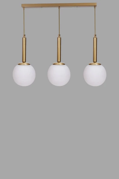 Lumexx SEZGİ 3 LÜ SIRALI ESKİTME BEYAZ CAMLI SARKIT - Resim 3