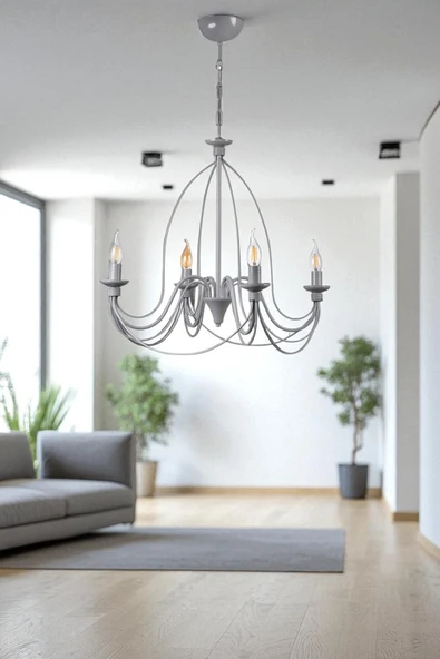 Lumexx BERFİN 4 LÜ GRİ RUSTİK AVİZE ürün görseli