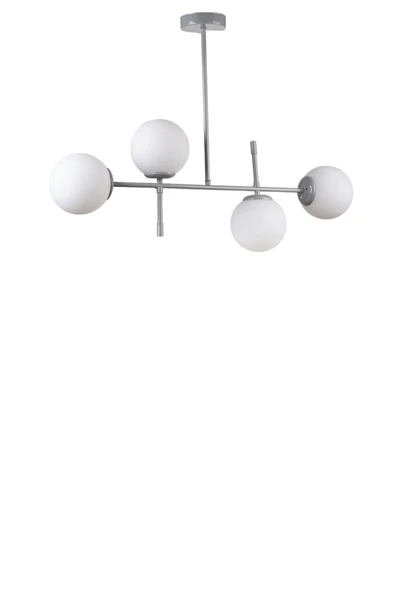 Lumexx FAVORİ 4 LÜ GRİ BEYAZ CAMLI AVİZE - Resim 2