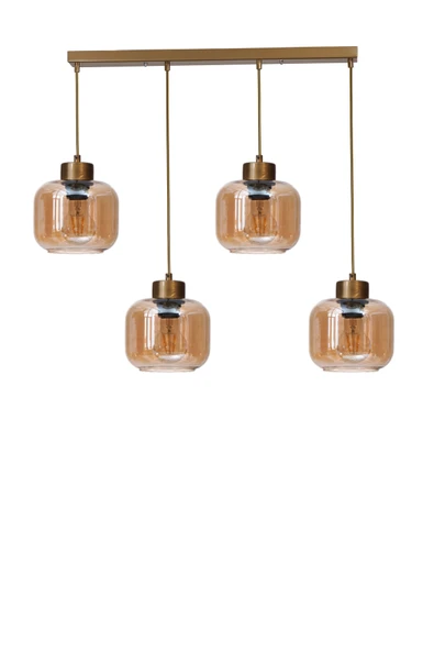 Lumexx PARLA 4 LÜ SIRALI ESKİTME BAL CAMLI SARKIT - Resim 2