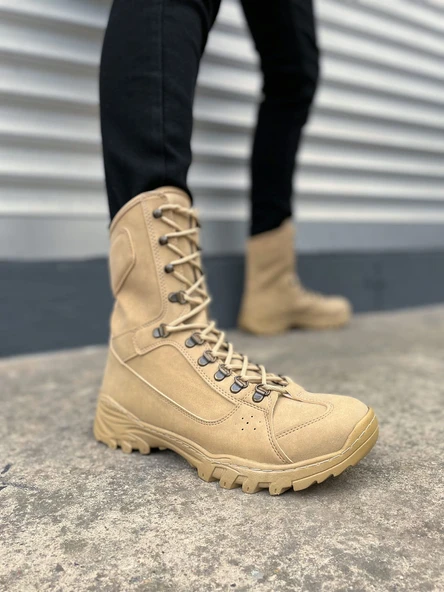JET-999 Strike Bağcıklı Ortopedik Taban Günlük Süet Erkek Askeri Postal Bot SKT Kum ürün görseli