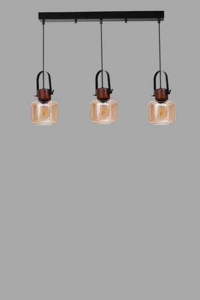 Lumexx MASAL 3 LÜ SIRALI SİYAH BAL CAMLI SARKIT - Resim 3