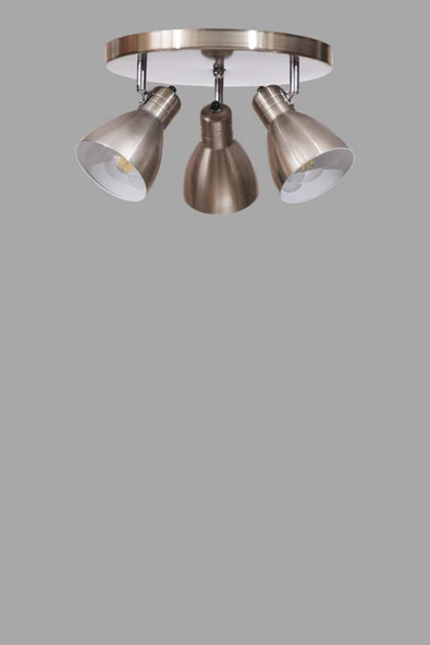 Lumexx OTİS 3 LÜ TEPSİLİ MAT KROM PLAFONYER AVİZE - Resim 3