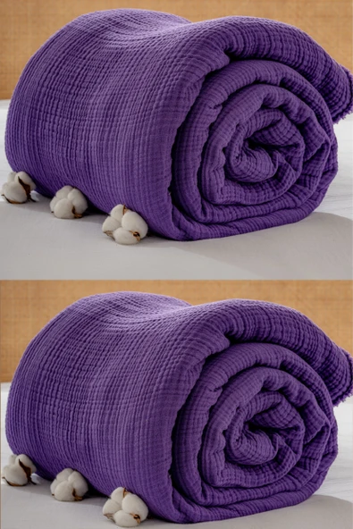 Rayme Textile Müslin Yatak Örtüsü Ultra Yumuşak Yüksek Kaliteli 4 Kat Muslin Pike (Tek Kişilik (240x280 cm) - Resim 4