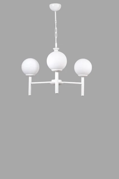 Lumexx LUKE 3 LÜ BEYAZ CAMLI AVİZE - Resim 3