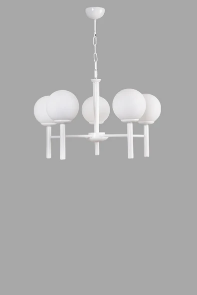 Lumexx LUKE 5 Lİ BEYAZ CAMLI AVİZE - Resim 3