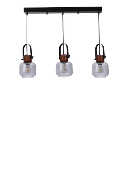 Lumexx Masal 3 Lü Sıralı Siyah Füme Camlı Sarkıt - Resim 2