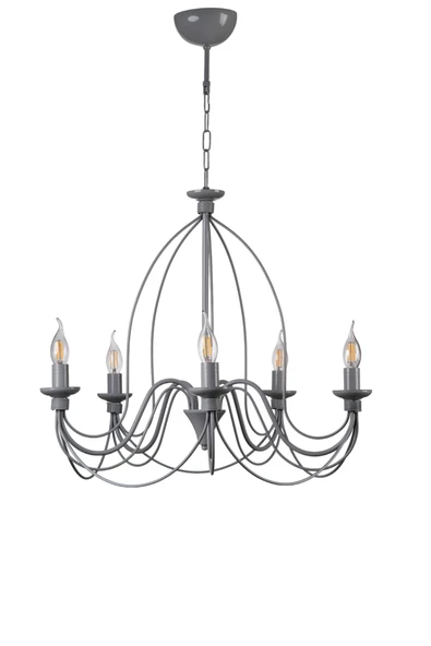 Lumexx BERFİN 5 Lİ GRİ RUSTİK AVİZE - Resim 2