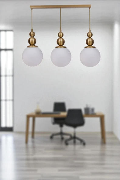 Lumexx YAREN 3 LÜ SIRALI ESKİTME BEYAZ CAMLI SARKIT ürün görseli