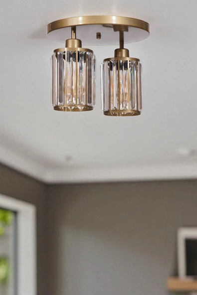 Lumexx HUGO 2 Lİ TEPSİLİ ESKİTME PLAFONYER AVİZE ürün görseli