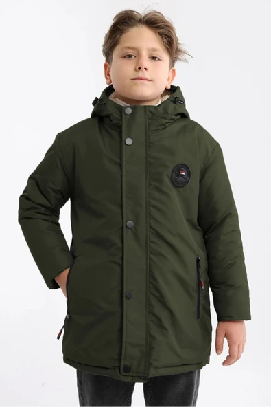 İçi Kürklü Su ve Rüzgar Geçirmez Erkek Çocuk Mont - Resim 4