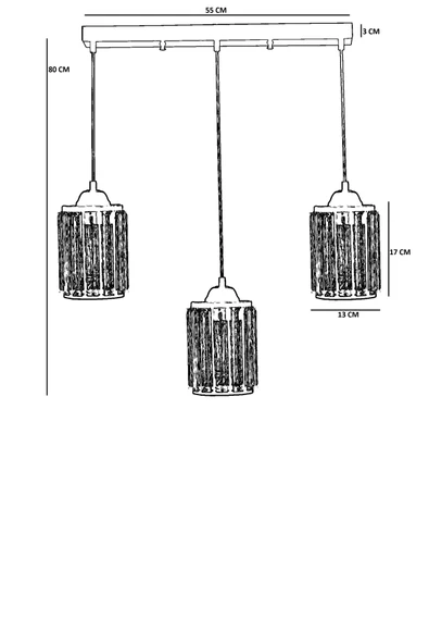 Lumexx HUGO 3 LÜ SIRALI SİYAH SARKIT - Resim 4