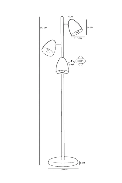 Lumexx FRANK 3 LÜ BEYAZ LAMBADER - Resim 5