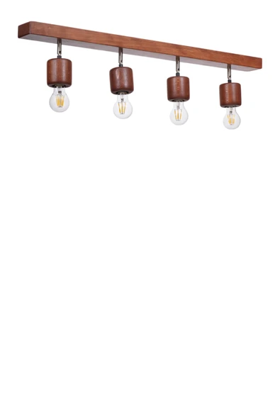 Lumexx PAMELA 4 LÜ SIRALI CEVİZ PLAFONYER AVİZE - Resim 3