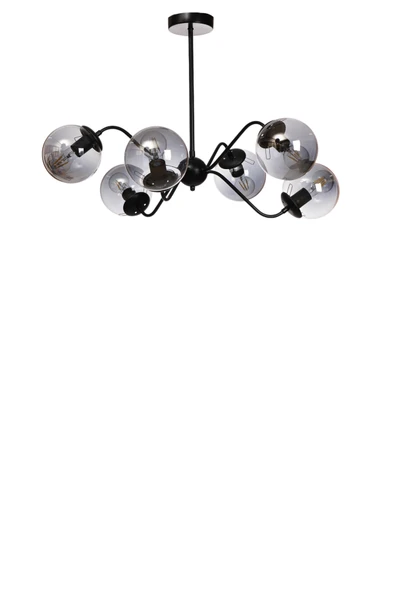 Lumexx YENİ AHTAPOT 6 LI SİYAH FÜME CAMLI AVİZE - Resim 2