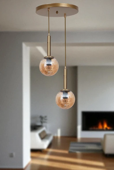 Lumexx SEZGİ 2 Lİ TEPSİLİ ESKİTME BAL CAMLI SARKIT ürün görseli