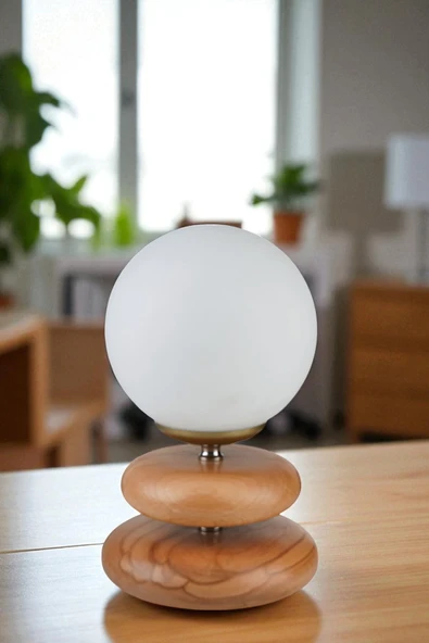 Lumexx MARS NATUREL BEYAZ CAMLI MASA LAMBASI ürün görseli