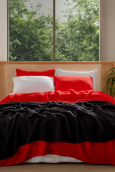 Rayme Textile Müslin Yatak Örtüsü Ultra Yumuşak Yüksek Kaliteli 4 Kat Muslin Pike (Tek Kişilik (240x280 cm) - Resim 3