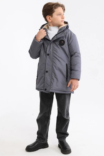 İçi Kürklü Su ve Rüzgar Geçirmez Erkek Çocuk Mont - Resim 10
