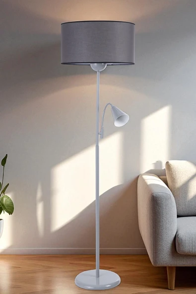 Lumexx DEVİN GRİ LAMBADER SİLİNDİR KOYU GRİ ABAJURLU ürün görseli