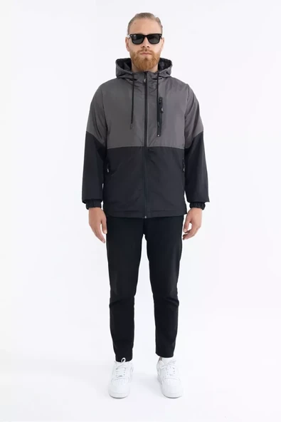 İçi Astarlı Su ve Rüzgar Geçirmez Cepli Erkek Yağmurluk - Resim 10