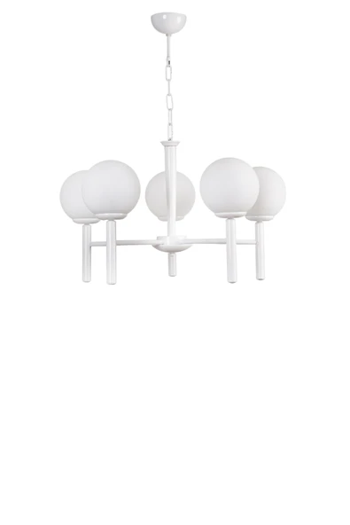 Lumexx LUKE 5 Lİ BEYAZ CAMLI AVİZE - Resim 2