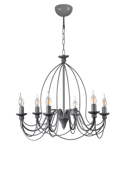 Lumexx BERFİN 6 LI GRİ RUSTİK AVİZE - Resim 2