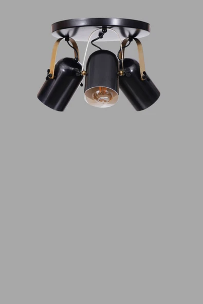 Lumexx LONDON 3 LÜ TEPSİLİ SİYAH PLAFONYER AVİZE - Resim 5