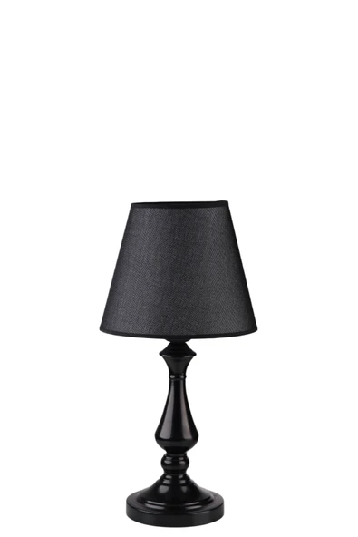 Lumexx MEGAN SİYAH PRAMİT HASIR SİYAH ABAJURLU MASA LAMBASI - Resim 3