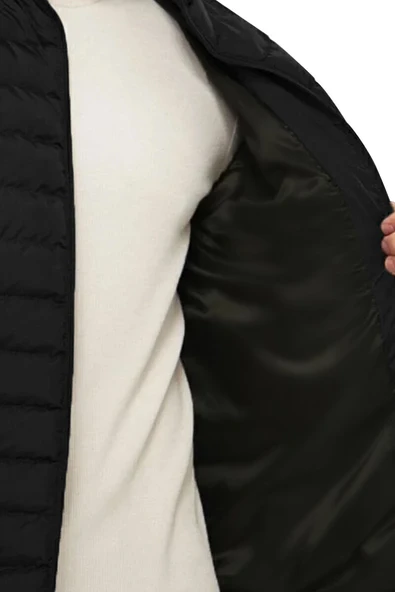 D1fference İçi Astarlı Cepli Jel Elyaf Su ve Rüzgar Geçirmez Şişme Kışlık Erkek Mont - Resim 10