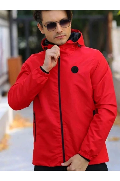 İçi Astarlı Su ve Rüzgar Geçirmez Erkek Cepli Yağmurluk - Resim 5