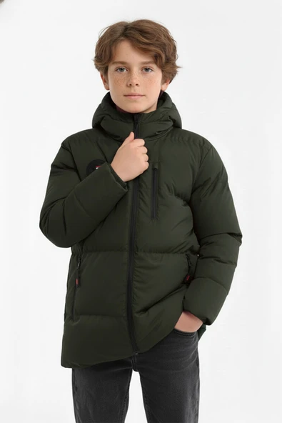 İçi Kürklü Su ve Rüzgar Geçirmez Erkek Çocuk Mont - Resim 4