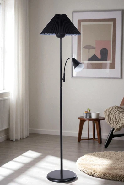 Lumexx DEVİN SİYAH LAMBADER PİLELİ SİYAH ABAJURLU ürün görseli