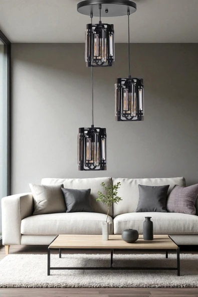 Lumexx BALA 3 LÜ TEPSİLİ SİYAH SARKIT ürün görseli