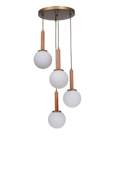 Lumexx IŞIL 4 LÜ TEPSİLİ NATUREL BEYAZ CAMLI SARKIT - Resim 2