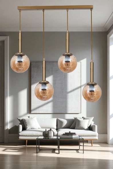 Lumexx SEZGİ 4 LÜ SIRALI ESKİTME BAL CAMLI SARKIT ürün görseli