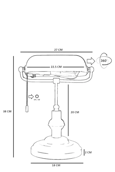 Lumexx BANKER SİYAH-ESKİTME MASA LAMBASI - Resim 7