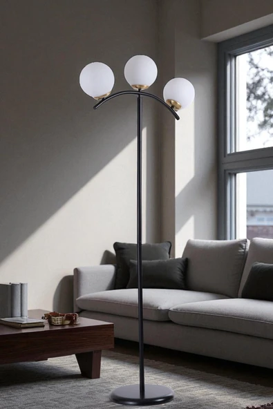 Lumexx VELVET 3 LÜ SİYAH LAMBADER BEYAZ CAMLI ürün görseli