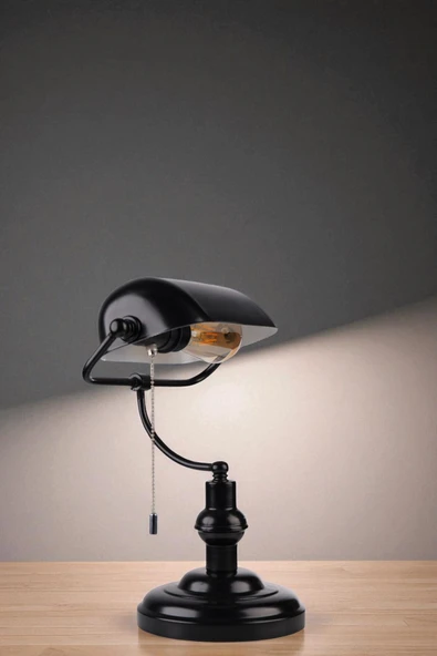 Lumexx BANKER SİYAH MASA LAMBASI - Resim 3