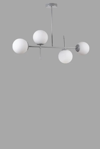 Lumexx FAVORİ 4 LÜ GRİ BEYAZ CAMLI AVİZE - Resim 3