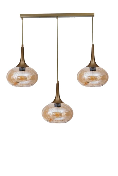 Lumexx ZARA 3 LÜ SIRALI ESKİTME BAL CAMLI SARKIT - Resim 2