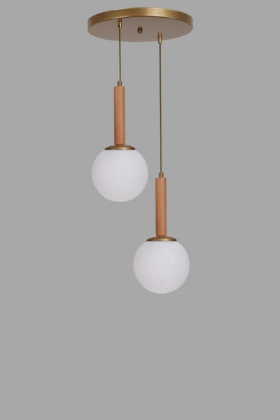 Lumexx IŞIL 2 Lİ TEPSİLİ NATUREL BEYAZ CAMLI SARKIT - Resim 3