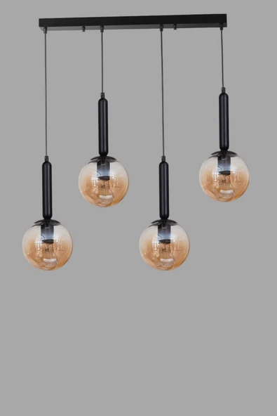 Lumexx SEZGİ 4 LÜ SIRALI SİYAH BAL CAMLI SARKIT - Resim 3